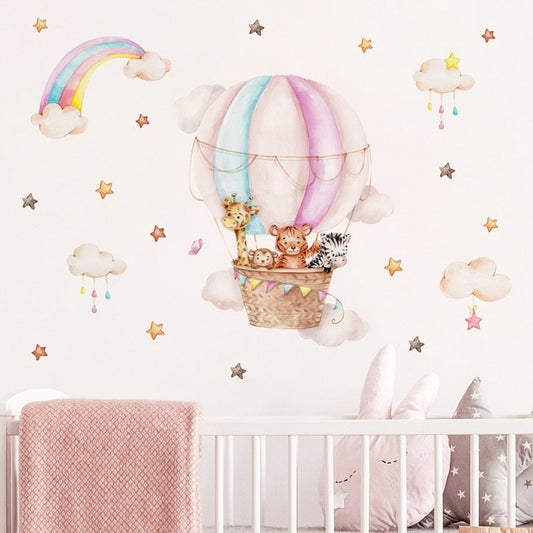 Pink Hot Airballoon, Wall Stickers