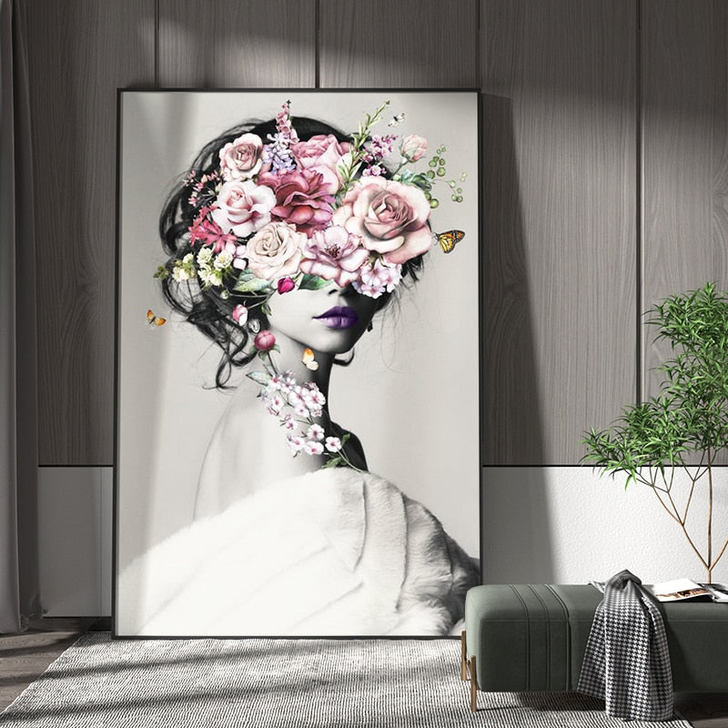 Fashion Flower Woman, canvas