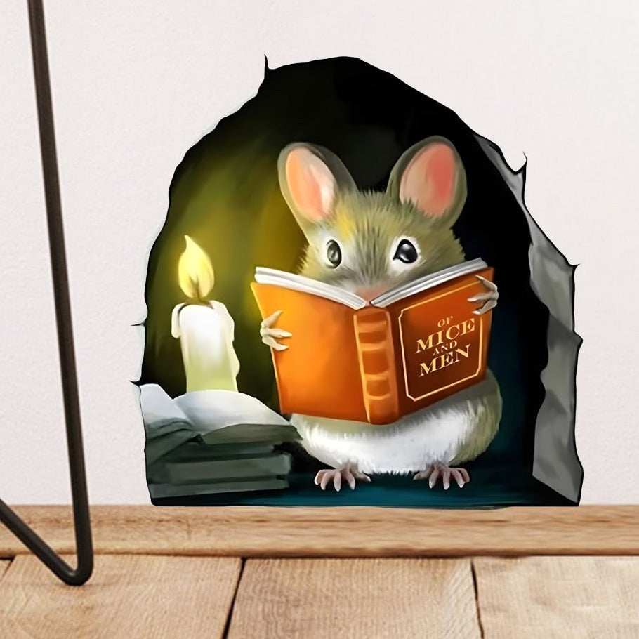 Mouse Reading, Wall Stickers