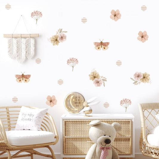 Butterfly Flowers, Wall Stickers