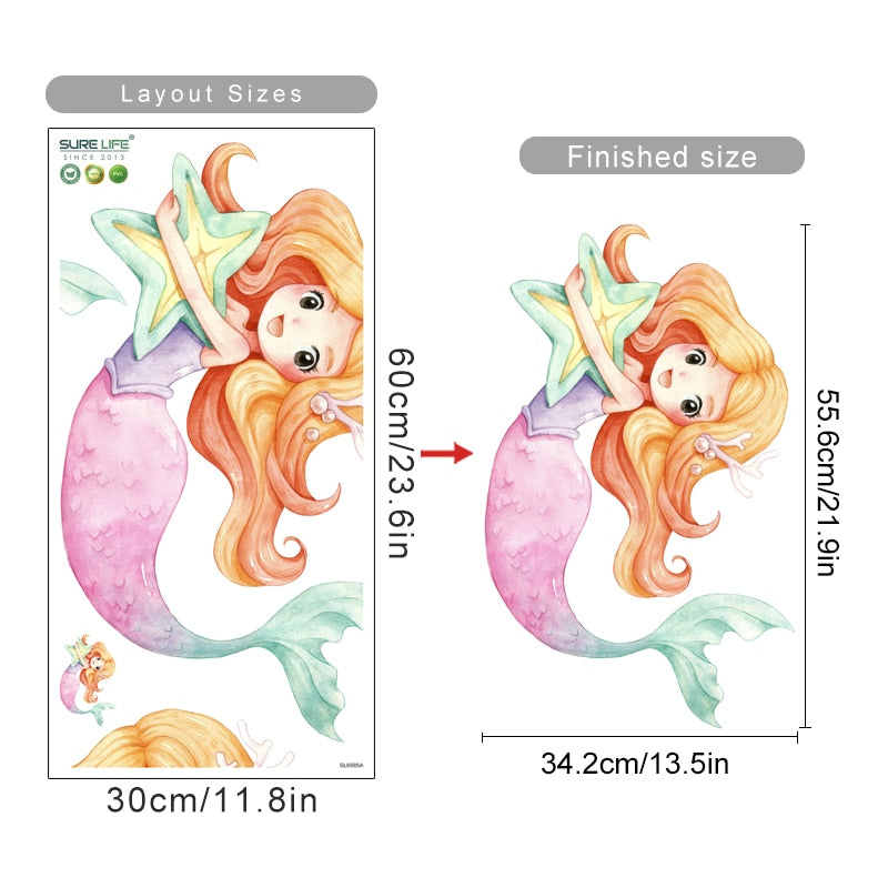 Cute Ocean Girl, Wall Stickers