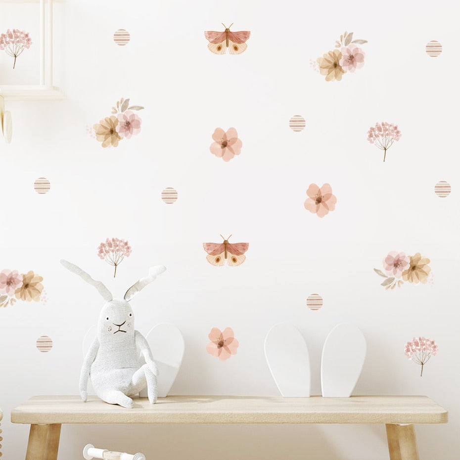 Butterfly Flowers, Wall Stickers