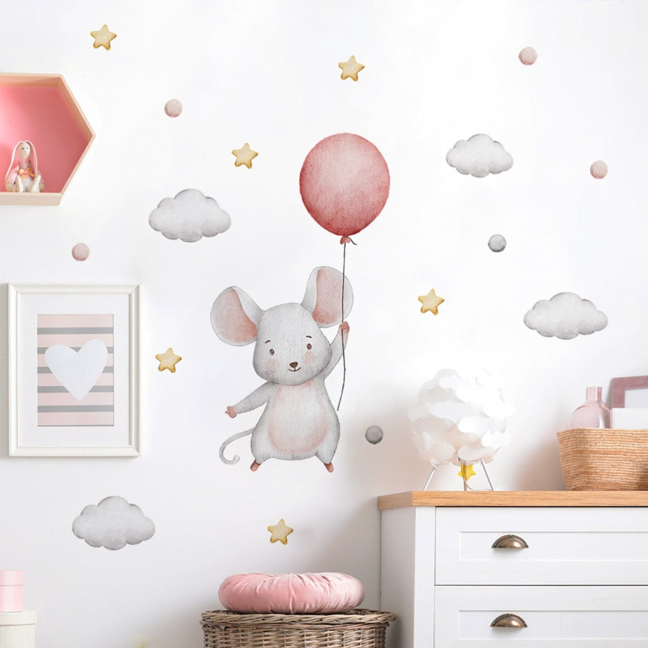 Mouse Balloon, Wall Stickers