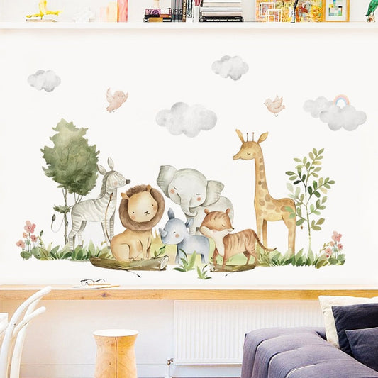 Cute Africa Animals, Wall Sticker