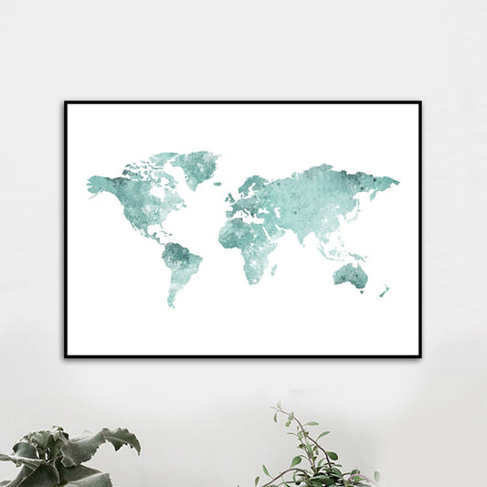 Crystal Blue Map, canvas