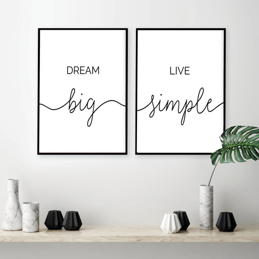 Dream Big, Live Simple, canvas