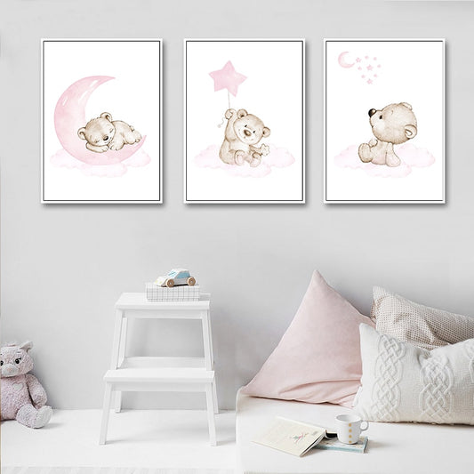Pink Bear Baby, canvas