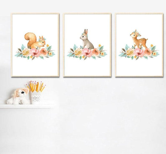 Woodland Animals, canvas