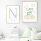 Green Personalized Elephant, canvas