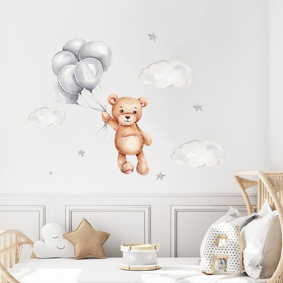 Teddy Bear Balloons, Wall Stickers