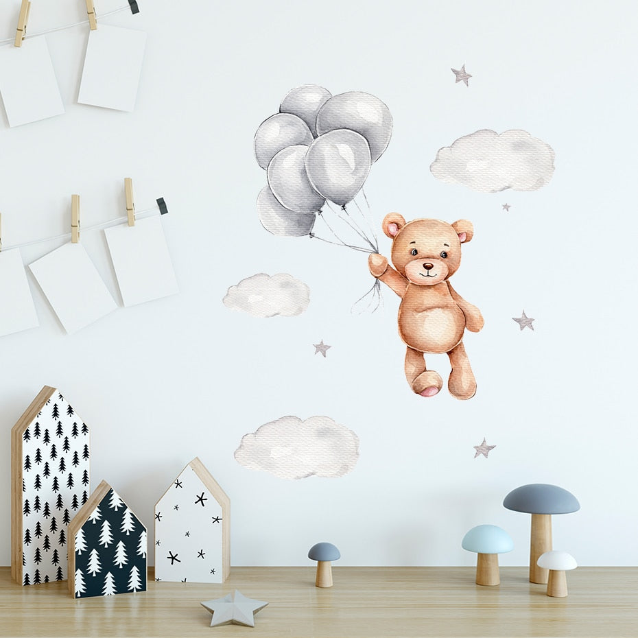Teddy Bear Balloons, Wall Stickers
