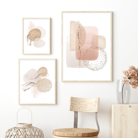 Boho Pink Beige, canvas