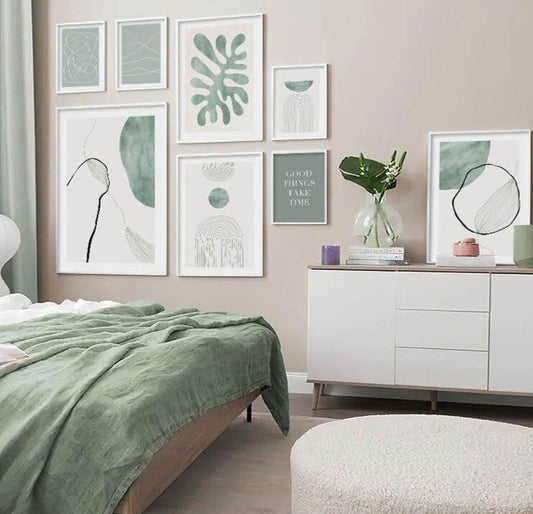 Abstract Greens, canvas