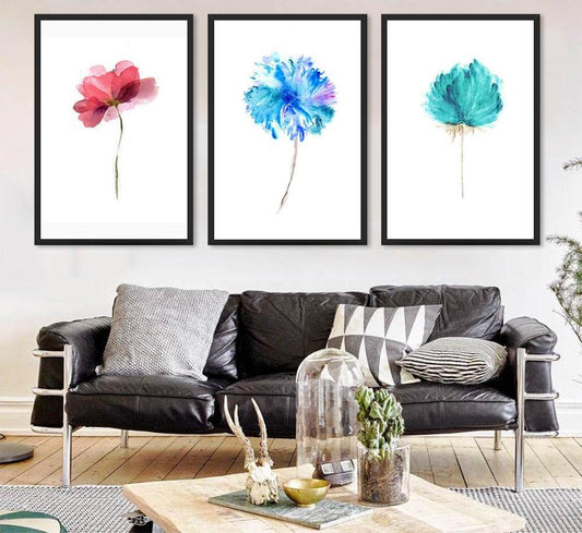 Colour flowers, canvas