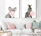 Pink bubble animals, canvas