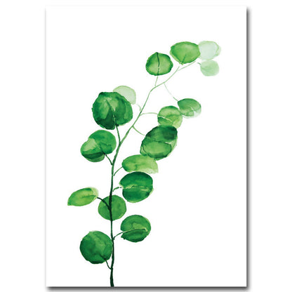Tropical green plants, canvas