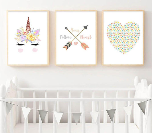 Unicorn heart, canvas