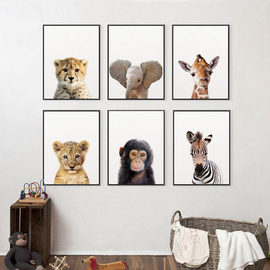 Baby animals, canvas