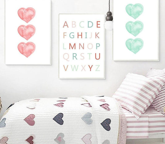 Alphabet heart, canvas
