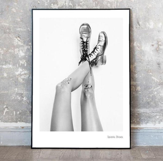 Vintage boots, canvas