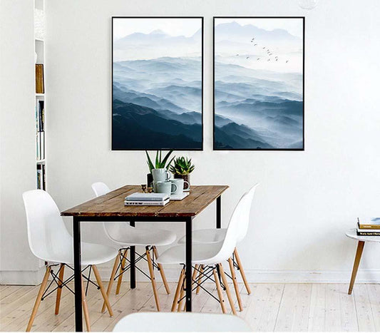 Foggy Mountain Landscape, canvas