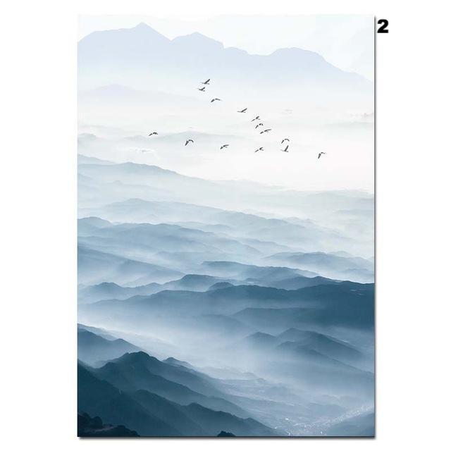 Foggy Mountain Landscape, canvas