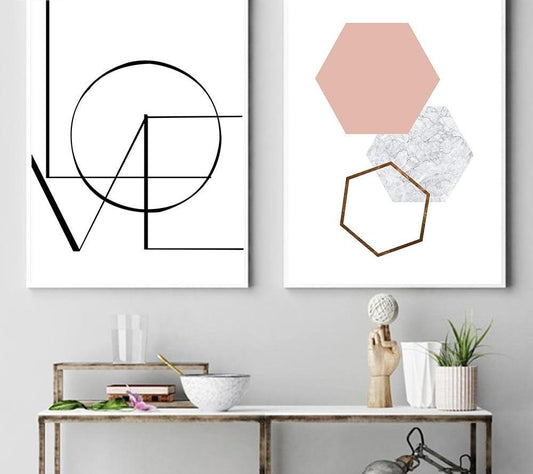 LOVE Hexagon, canvas