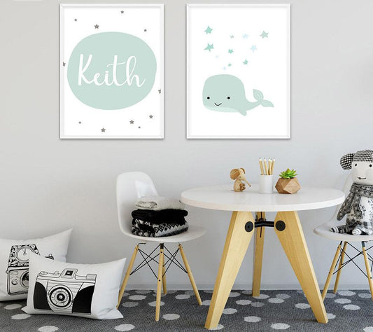 Baby in blue Personalized, canvas