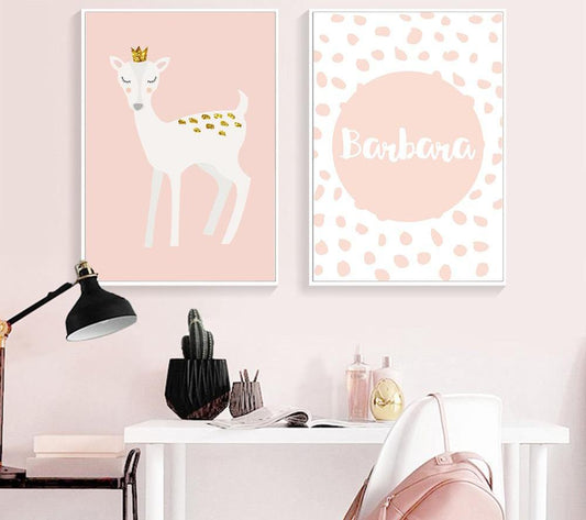 Baby Girl Nursery Personalized, canvas