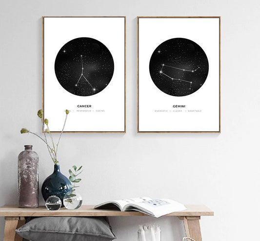 Zodiac Star Signs, canvas