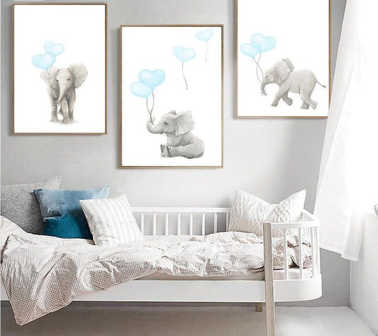 Elephant Heart Balloons, canvas