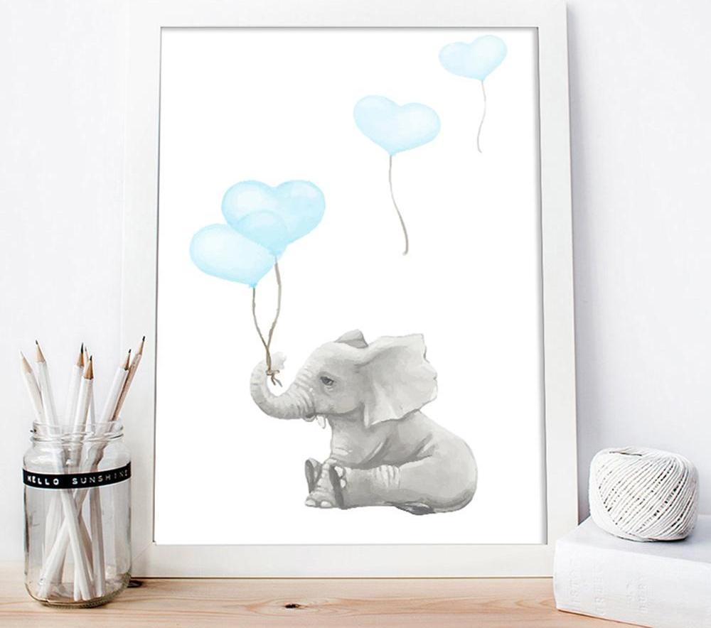 Elephant Heart Balloons, canvas