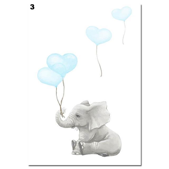 Elephant Heart Balloons, canvas
