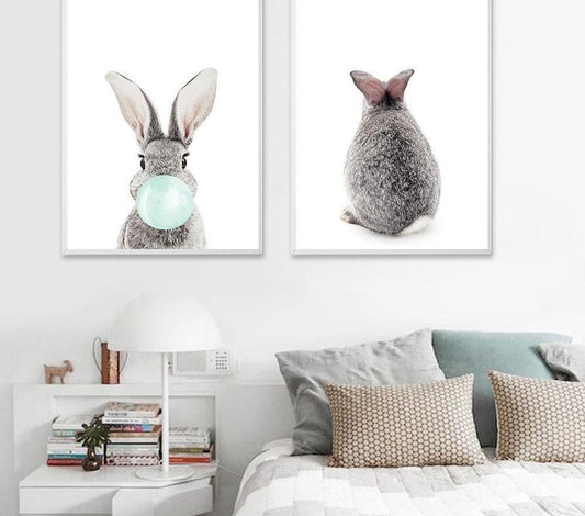 Bubble bunny, canvas