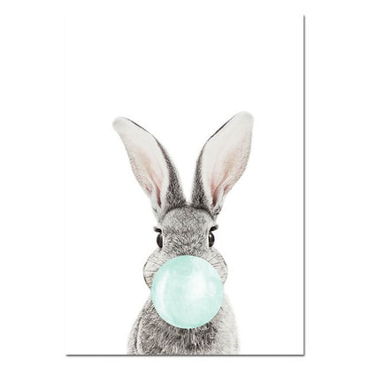 Bubble bunny, canvas