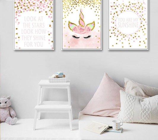 Pink unicorn, canvas