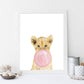 Baby lion pink bubble, canvas
