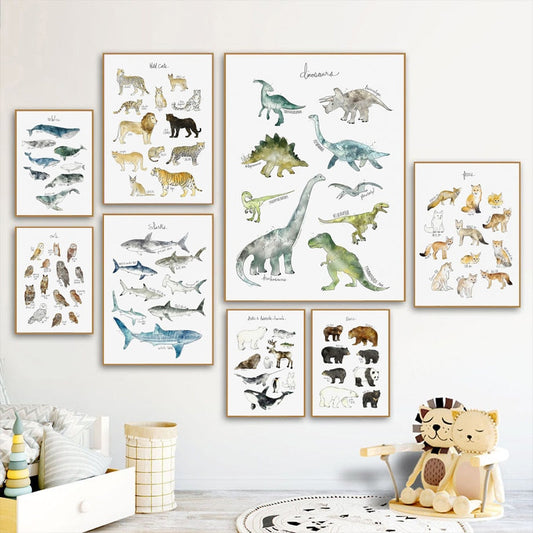 Educational Animals, canvas