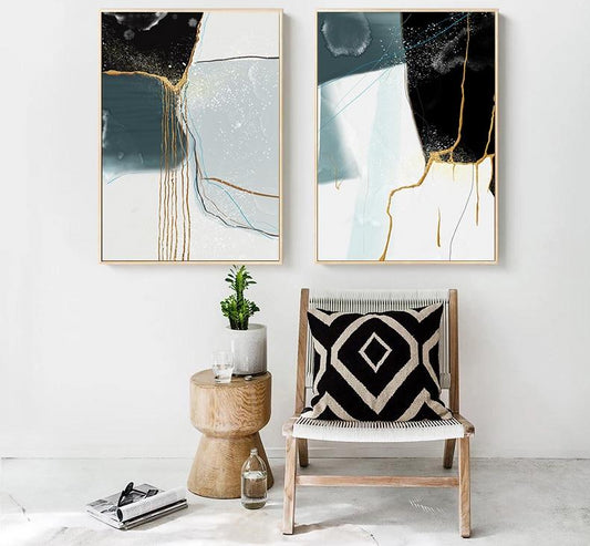 Abstract blues, canvas