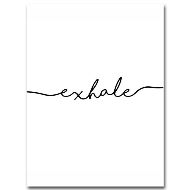 Inhale Exhale Black and White, canvas